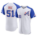 Atlanta Braves #51 Chris Sale Player White Jereymy City Connect Limited Elite Home Game Stitched Jerseys