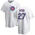 Chicago Cubs #27 Seiya Suzuki White Jereymy Cool Base Stitched Jersey