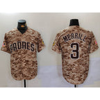 San Diego Padres #3 Jackson Merrill Camo Jereymy Cool Base Stitched Jersey