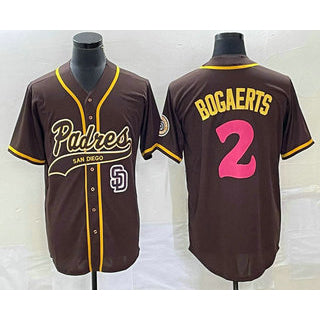 San Diego Padres #2 Xander Bogaerts Brown Jereymy NEW 2023 City Connect Cool Base Stitched Jersey 2