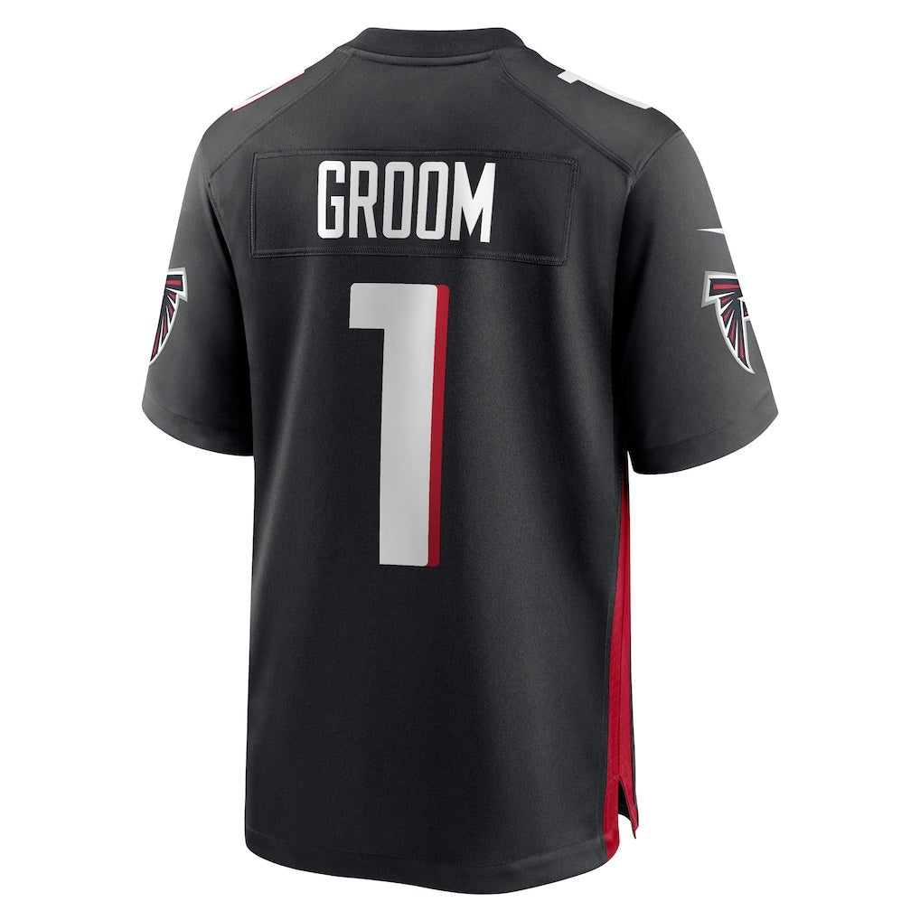 A.Falcons Number #1 Groom Black Jereymy Game Jersey