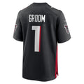 A.Falcons Number #1 Groom Black Jereymy Game Jersey