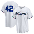 Miami Marlins #42 Jackie Robinson White Jereymy Home 2025 Day Replica Jersey