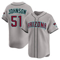 Arizona Diamondbacks #51 Randy Johnson Player Gray Jereymy Road Limited Home Game Stitched Jerseys