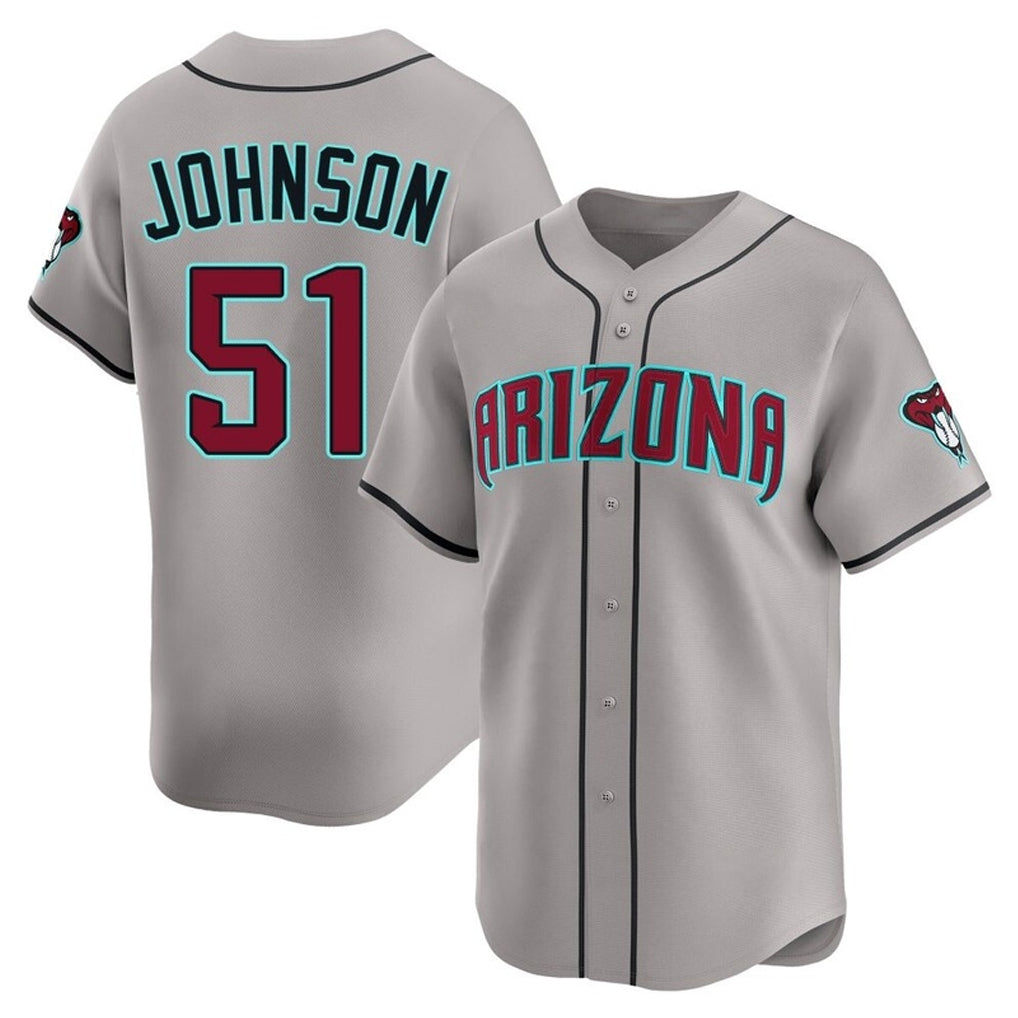 Arizona Diamondbacks #51 Randy Johnson Player Gray Jereymy Road Limited Home Game Stitched Jerseys
