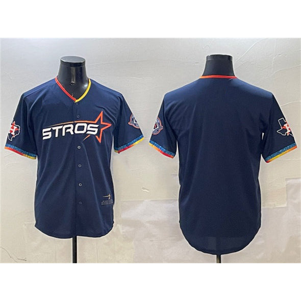 Houston Astros Blank Navy Jereymy 2025 City Connect With Texas Patch Limited Stitched Jersey