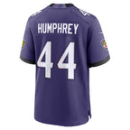 B.Ravens #44 Marlon Humphrey Purple Jereymy Team Game Jersey