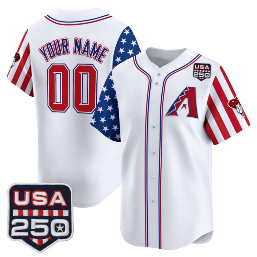 Custom Arizona Diamondbacks America 250 Edition Vapor Premier Limited White Jereymy Stitched Jerseys