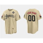 Custom Arizona Diamondbacks Active Player Gold Jereymy 2023 World Series City Connect Cool Base Stitched Jersey