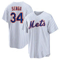 New York Mets #34 Kodai Senga White-Royal Jereymy Home Replica Player Jersey