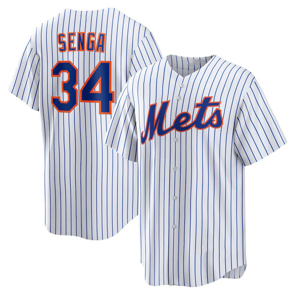 New York Mets #34 Kodai Senga White-Royal Jereymy Home Replica Player Jersey