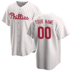 Custom Philadelphia Phillies White Jereymy Home Replica Jersey