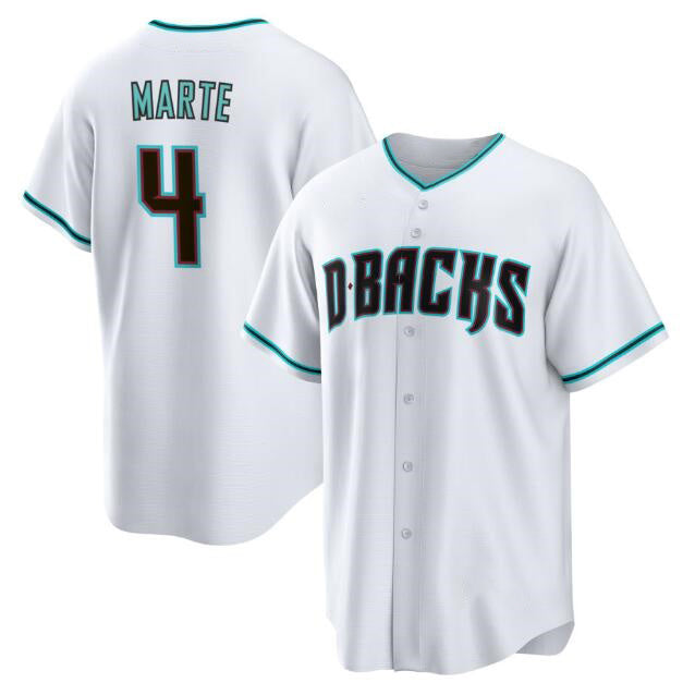 Arizona Diamondbacks #4 Ketel Marte White Jereymy Cool Base Stitched Jersey