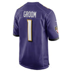 B.Ravens Number #1 Groom Purple Jereymy Game Jersey
