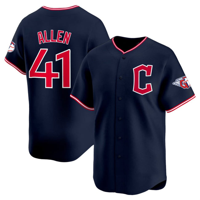 Cleveland Guardians #41 Carlos Santana Navy Jereymy 2025 Alternate Limited Stitched Jersey