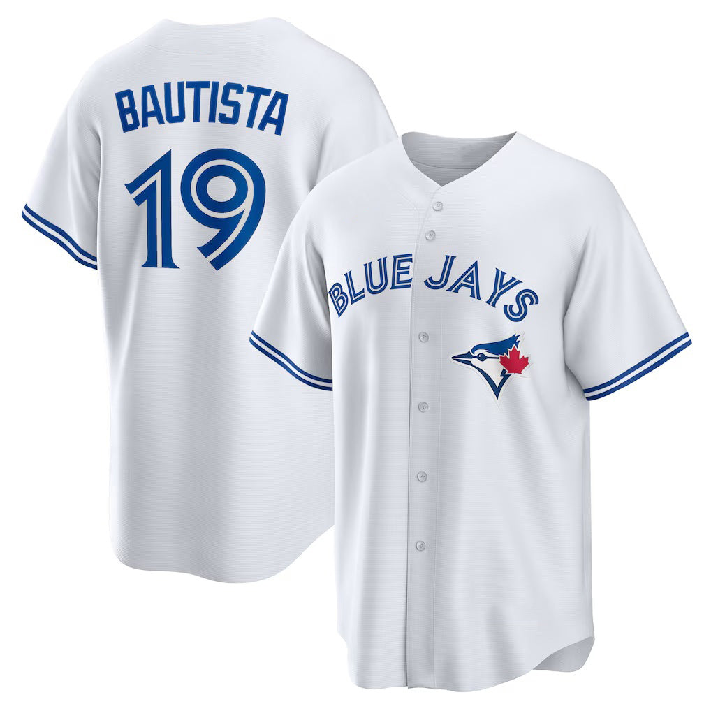 Toronto Blue Jays #19 Jose Bautista White Jereymy Home Retired Player Replica Jersey
