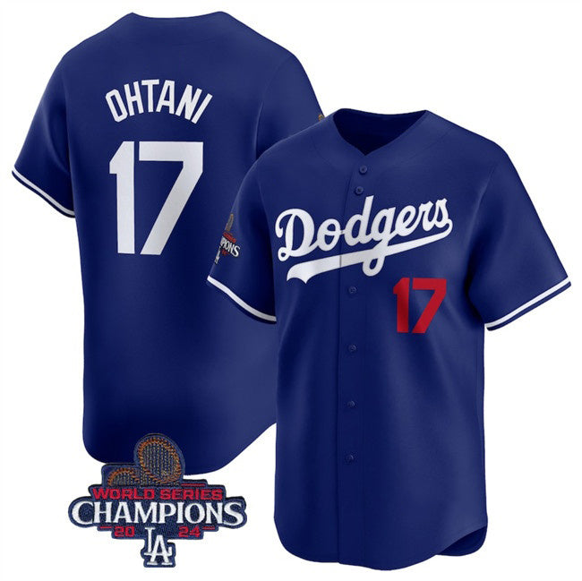 Los Angeles Dodgers #17 Shohei Ohtani Royal Jereymy 2024 World Series Champions Alternate Limited Stitched Jersey