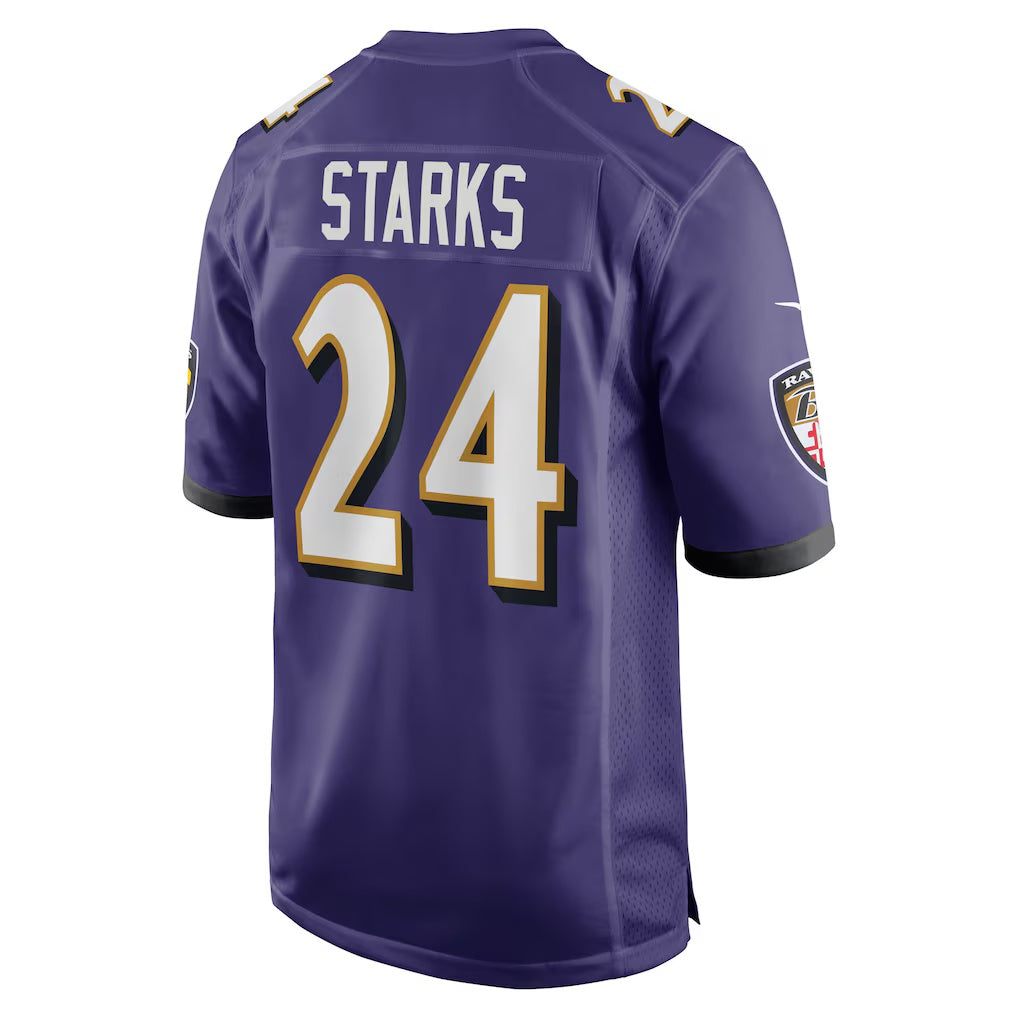 B.Ravens #24 Malaki Starks Purple Jereymy 2025 Draft First Round Pick Game Jersey