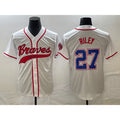 Atlanta Braves #27 Austin Riley White Jereymy Cool Base With Patch Stitched Jersey 2