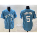 Los Angeles Dodgers #5 Freddie Freeman Light Blue Jereymy Limited Stitched Jersey