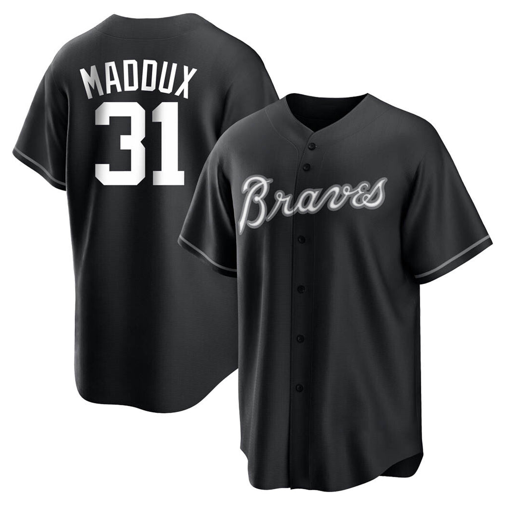 Atlanta Braves #31 Greg Maddux Player Black Jereymy Home Game Stitched Jerseys