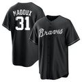 Atlanta Braves #31 Greg Maddux Player Black Jereymy Home Game Stitched Jerseys