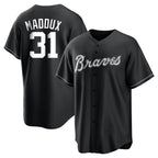 Atlanta Braves #31 Greg Maddux Player Black Jereymy Home Game Stitched Jerseys