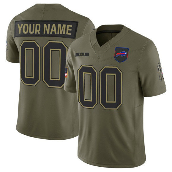 Custom B.Bills Active Player Olive Jereymy 2025 Salute to Service Limited Stitched Jersey