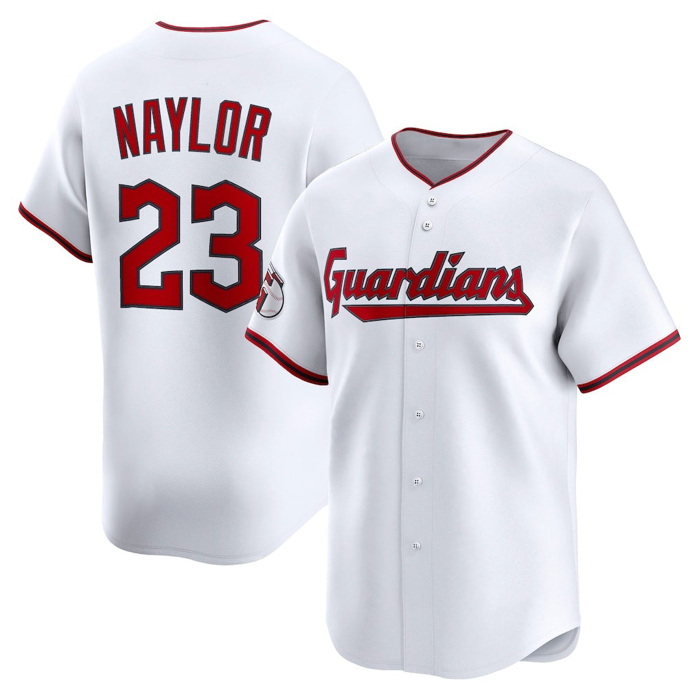 Cleveland Guardians #23 Bo Naylor White Jereymy Home Limited Player Jersey