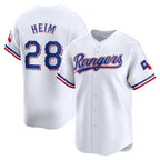 Texas Rangers #28 Jonah Heim White Jereymy Home Limited Player Jersey