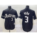Houston Astros #3 Jeremy Pena Black Jereymy Gothic 'Houston Born Barrio Raised' Limited Stitched Jersey