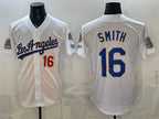 Los Angeles Dodgers #16 Will Smith White Jereymy 2026 Gold Collection 9x & B2B Champs Patch Stitched Jersey