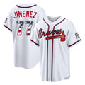 Atlanta Braves #77 Joe Jimenez Player White Jereymy USA 250 Fourth Of July Limited Home Game Stitched Jerseys
