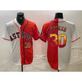 Houston Astros #30 Kyle Tucker White Orange Jereymy Split Stitched Jerseys