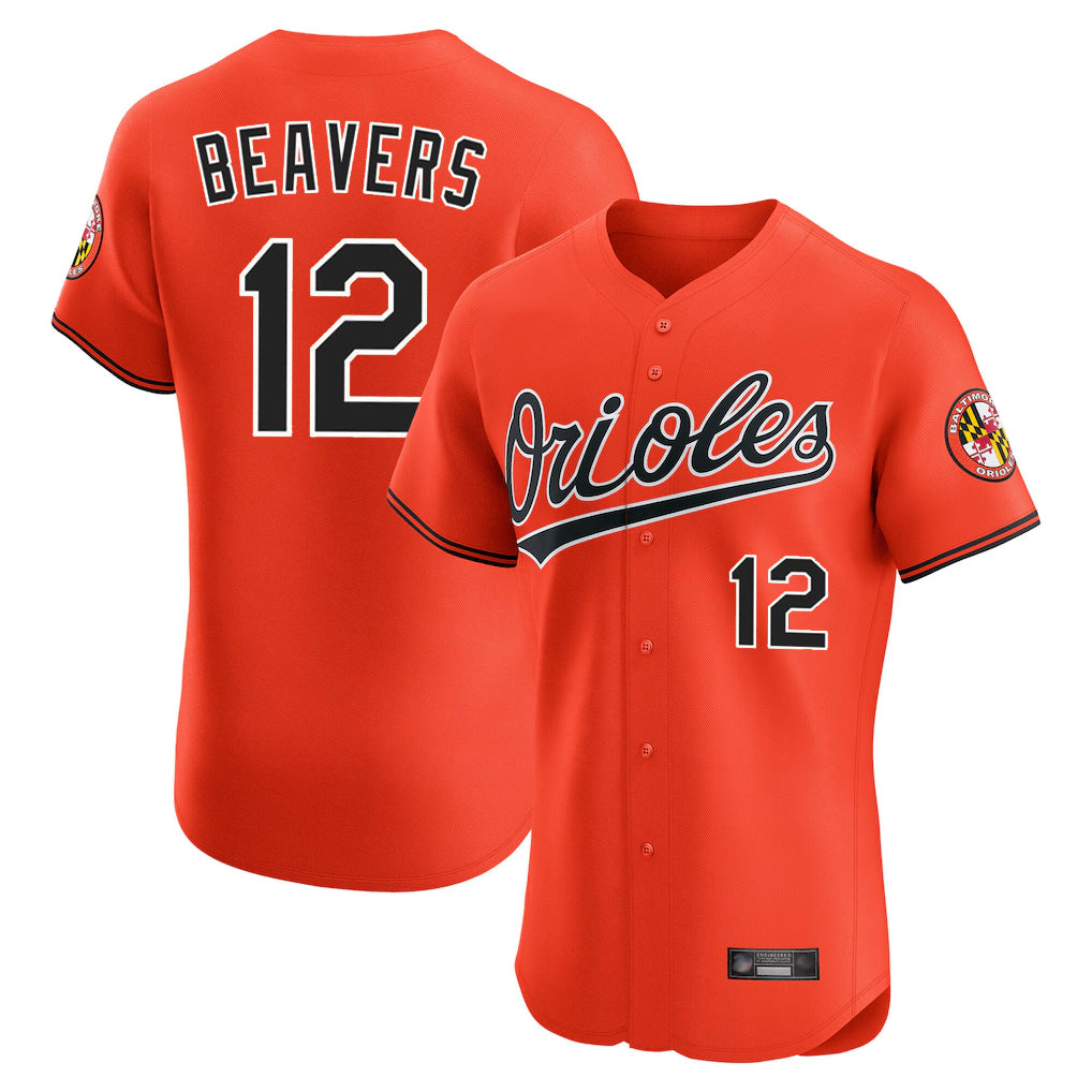 Baltimore Orioles #12 Dylan Beavers Player Orange Jereymy Limited Elite Home Game Stitched Jerseys