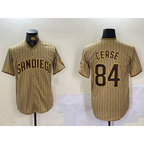 San Diego Padres #84 Dylan Cease Khaki Jereymy Team Logo Stitched Cool Base Jersey