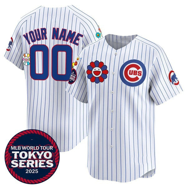 Custom Chicago Cubs Active Player White Jereymy 2025 Tokyo Series Limited Stitched Jersey
