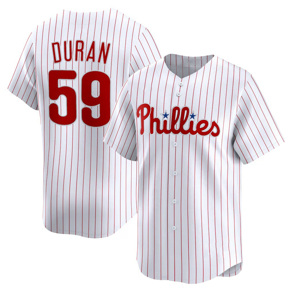 Philadelphia Phillies #59 Jhoan Duran White Jereymy Home Limited Player Jersey