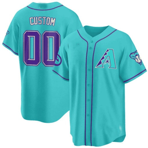 Custom Arizona Diamondbacks 2024 Teal Purple Jersey ¨C Teal 2 Jereymy