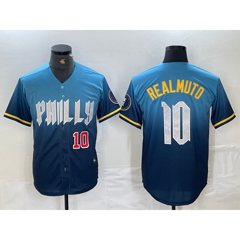 Philadelphia Phillies #10 JT Realmuto Number Blue Jereymy 2024 City Connect Limited Stitched Jerseys