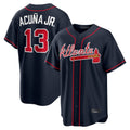 Atlanta Braves #13 Ronald Acuna Jr Player Navy Jereymy Home Game Stitched Jerseys