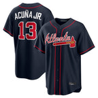 Atlanta Braves #13 Ronald Acuna Jr Player Navy Jereymy Home Game Stitched Jerseys