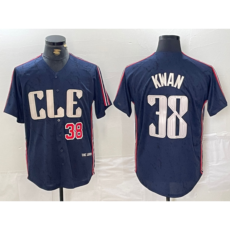 Cleveland Guardians #38 Steven Kwan Number Navy Jereymy 2024 City Connect Limited Stitched Jersey
