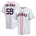 Houston Astros #59 Framber Valdez White Jereymy Home Replica Jersey
