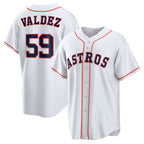 Houston Astros #59 Framber Valdez White Jereymy Home Replica Jersey