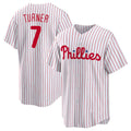 Philadelphia Phillies #7 Trea Turner White Jereymy Home Replica Player Jersey