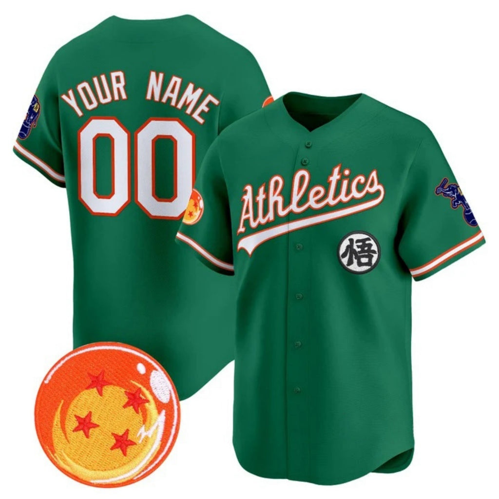 Custom Oakland Athletics x Dragon Ball Green Jereymy Vapor Premier Limited Jersey - All Stitched