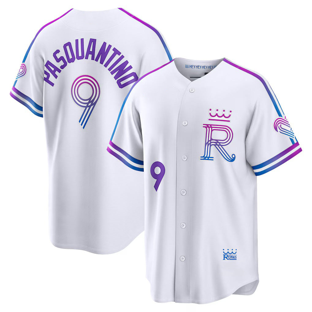 Kansas City Royals #9 Vinnie Pasquantino White Jereymy 2026 City Connect Stadium Jersey