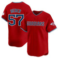 Cleveland Guardians #57 Shane Bieber Red Jereymy Alternate Limited Stitched Jersey