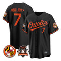 Baltimore Orioles #7 Jackson Holliday Player Black Jereymy 30th Anniversary of 2131 Home Game Stitched Jerseys